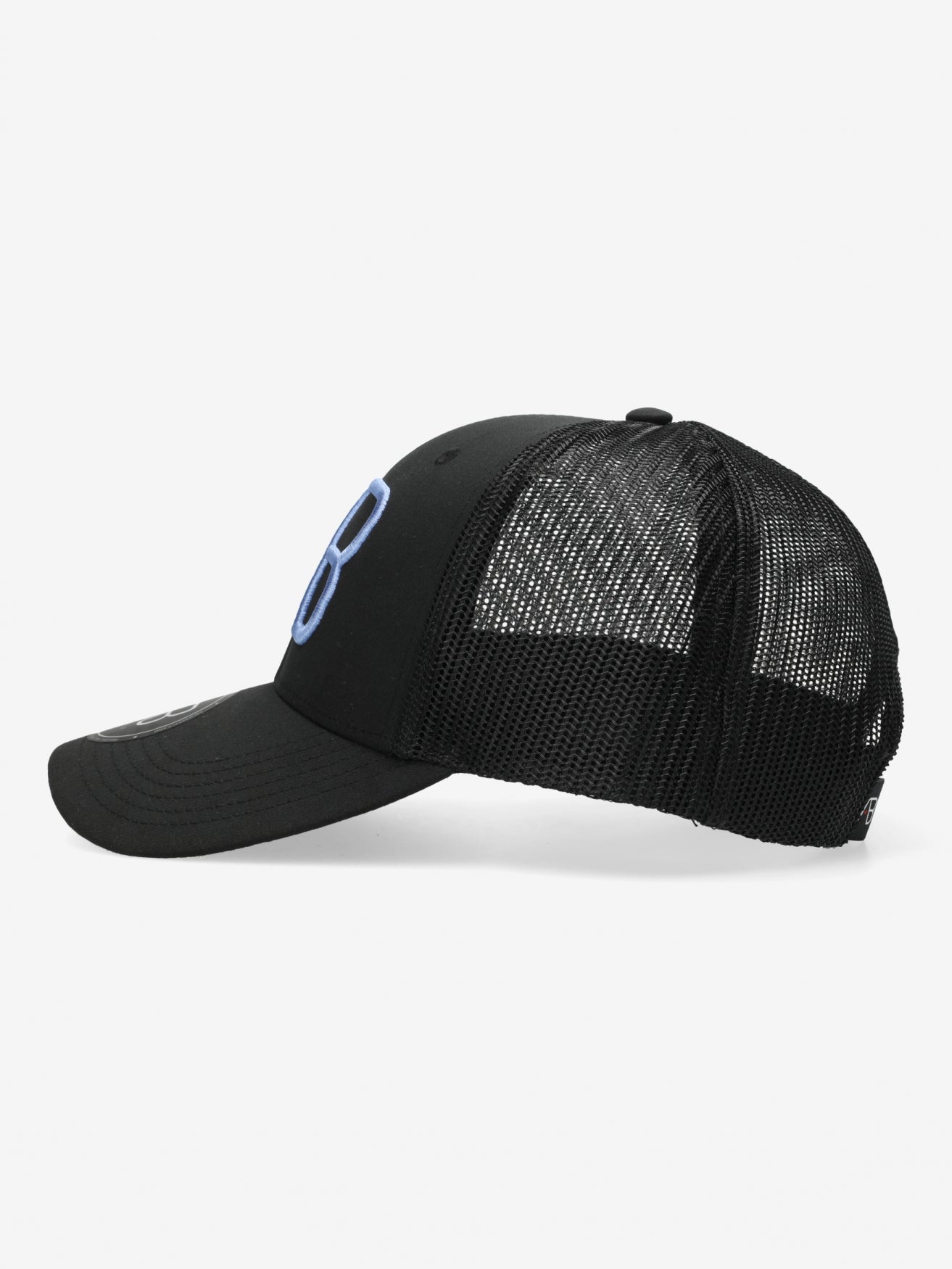 Retro Trucker Cap | Jet Black / Cornflower Blue