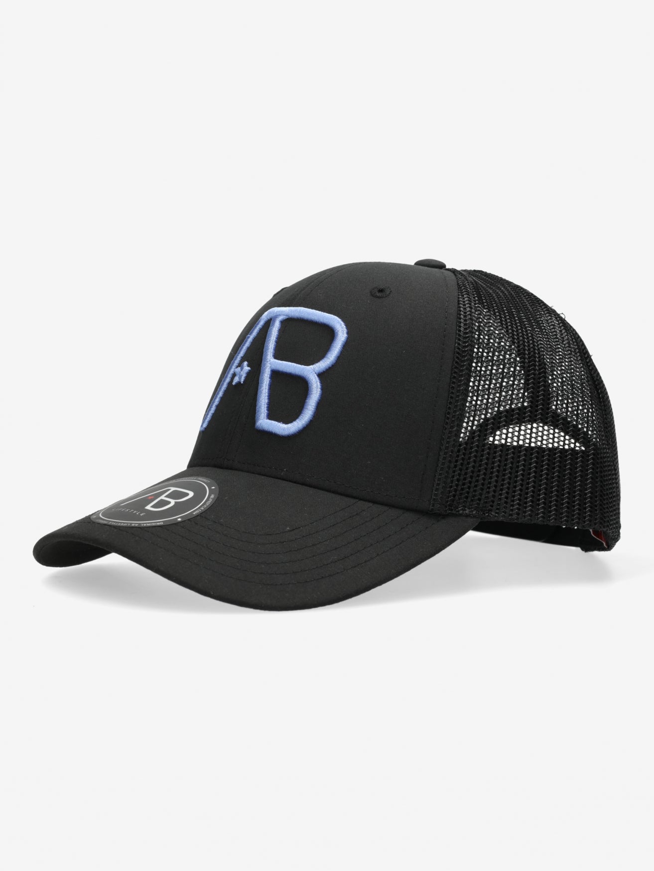 Retro Trucker Cap | Jet Black / Cornflower Blue