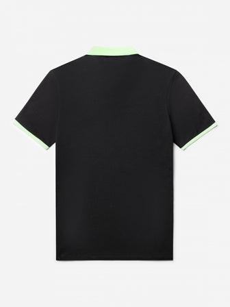 Regular Polo | Jet Black / Pastel Green